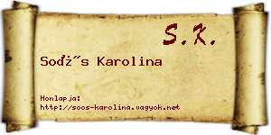 Soós Karolina névjegykártya