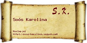 Soós Karolina névjegykártya